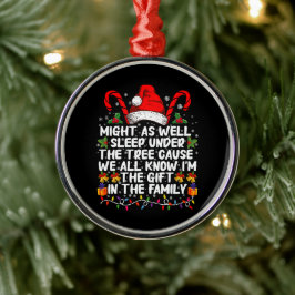 Schlaf auch unter dem Baumweihnachtsgeschenk Ornament Aus Metall