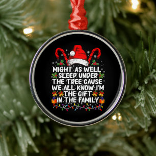 Schlaf auch unter dem Baumweihnachtsgeschenk Ornament Aus Metall