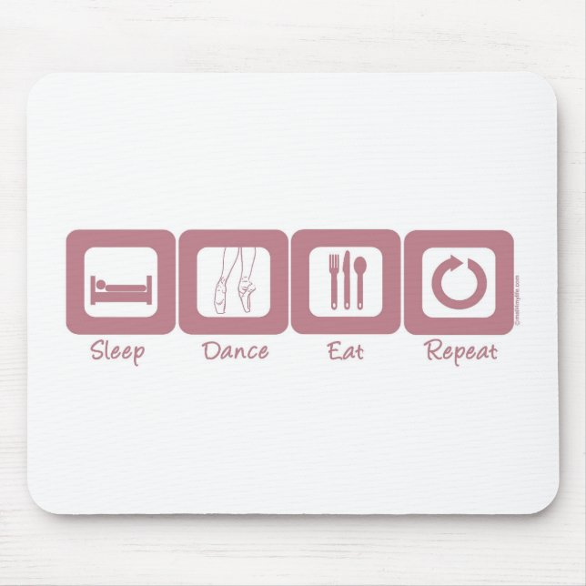 Schlaf-Ballett essen Wiederholung Mousepad (Vorne)