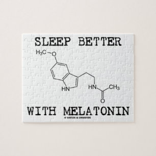 Schlaf besser mit Melatonin (chemisches Molekül) Puzzle