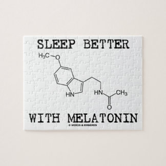 Schlaf besser mit Melatonin (chemisches Molekül) Puzzle