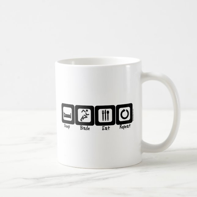 Schlaf-Blatt essen Wiederholung Tasse (Rechts)