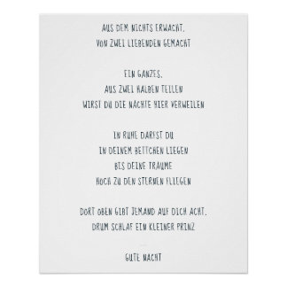 "Schlaf ein kleiner Prinz" Poster