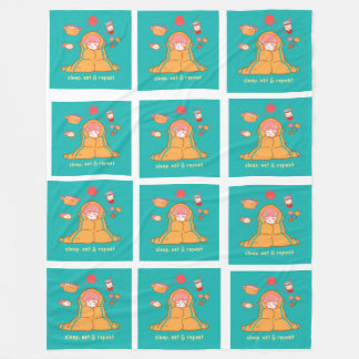 Schlaf-, Ess- und Wiederholungs-Blanket-Design Fleecedecke