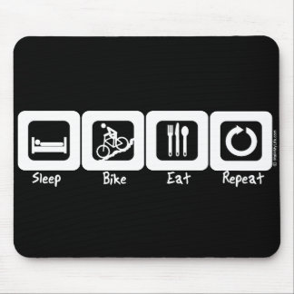 Schlaf-Fahrrad essen Wiederholung Mousepad