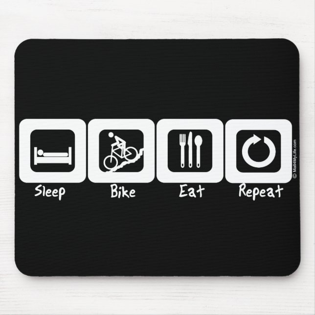Schlaf-Fahrrad essen Wiederholung Mousepad (Vorne)