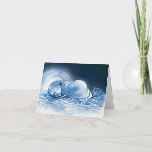 Schlaf im himmlischen Frieden Feiertagskarte (Vorderseite)