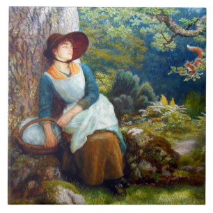 Schlaf im Wald (von Arthur Hughes) Fliese