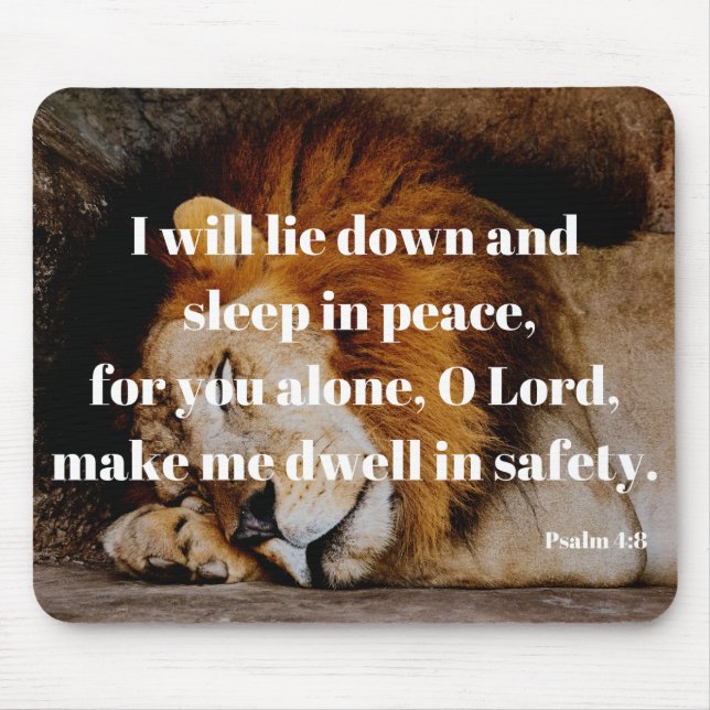 Schlaf in der Peace Bible Verse Psalm 4:8 Mousepad (Vorne)