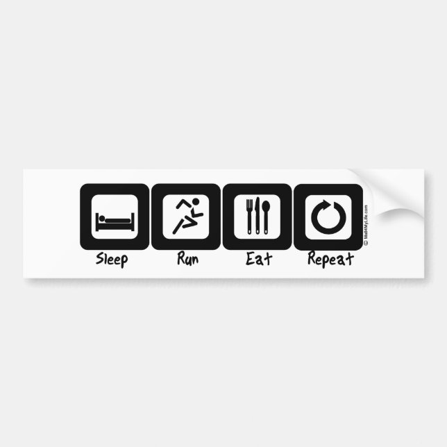 Schlaf-Lauf essen Wiederholung Autoaufkleber (Vorne)