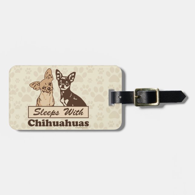 Schlaf mit Chihuahua Gepäckanhänger (Vorderseite horizontal)