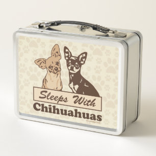 Schlaf mit Chihuahua Metall Lunch Box