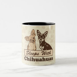 Schlaf mit Chihuahua Zweifarbige Tasse