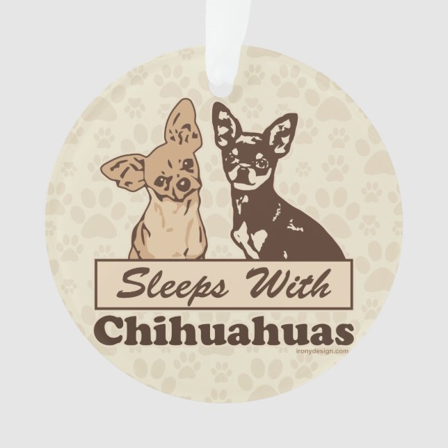 Schlaf mit den Chihuahuas niedlich Ornament (Vorderseite)