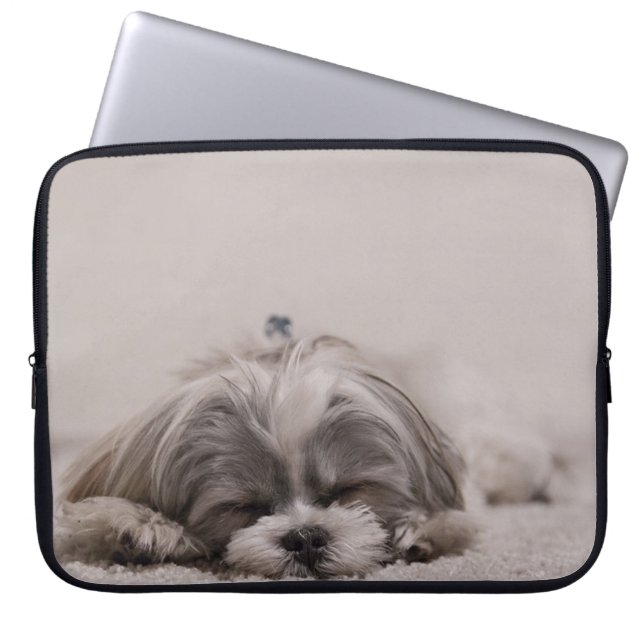 Schlaf Shih tzu Laptop Schläfchen, Schlafhund Laptopschutzhülle (Vorderseite)