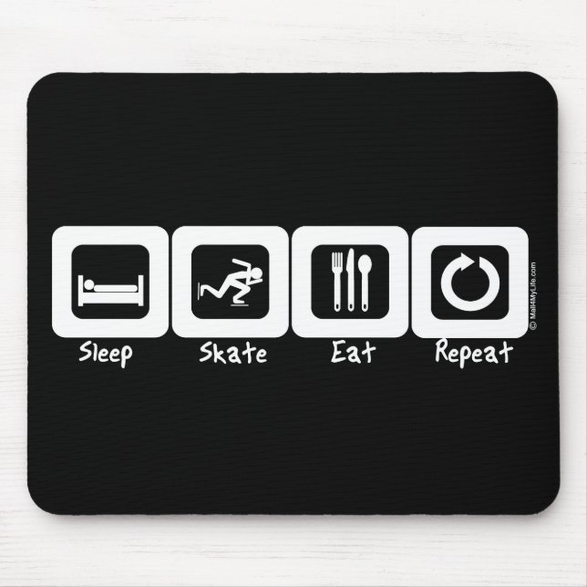 Schlaf-Skate essen Wiederholung Mousepad (Vorne)