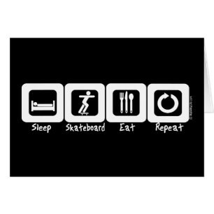 Schlaf-Skateboard essen Wiederholung