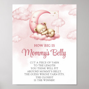 Schlaf Teddy Bär Wie groß Mommy's Bauch-Spiel Poster