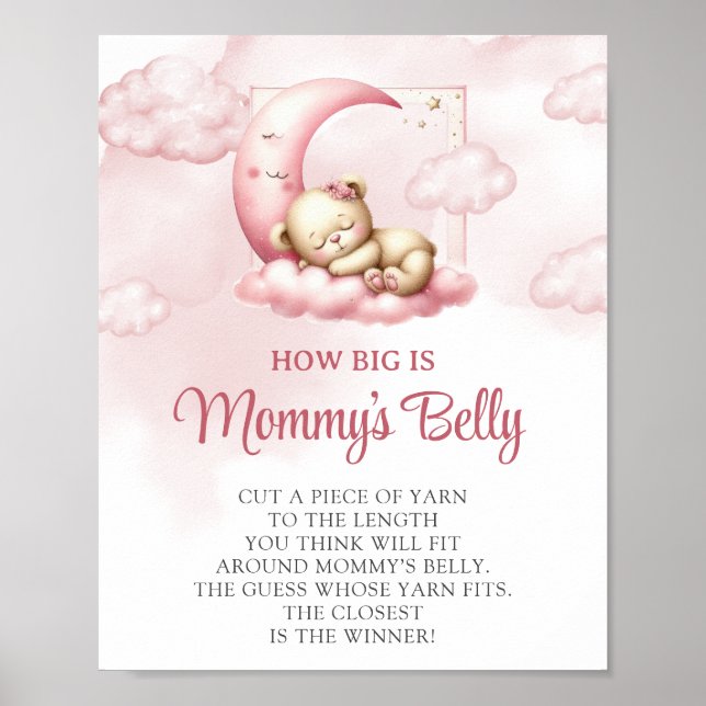 Schlaf Teddy Bär Wie groß Mommy's Bauch-Spiel Poster (Vorne)