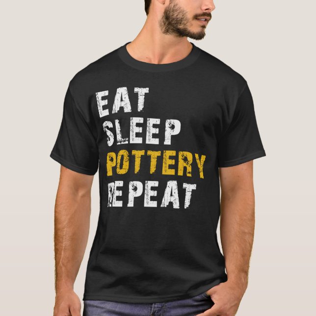 Schlaf-Töpferei essen T-Shirt (Vorderseite)