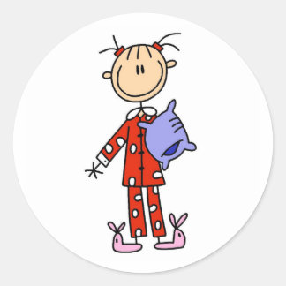 Schlaf über Mädchen in ihrem Pajamas Sticker