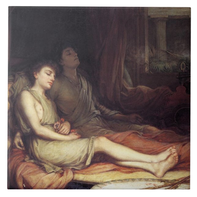 Schlaf und sein halber Bruder Tod (Kummer) Fliese (Vorderseite)