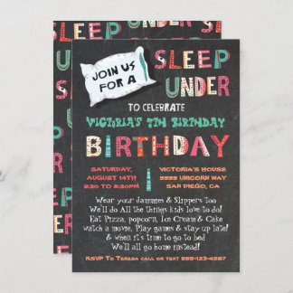 Schlaf unter Geburtstagspartei Einladung