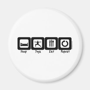 Schlaf-Yoga isst Wiederholung Magnet