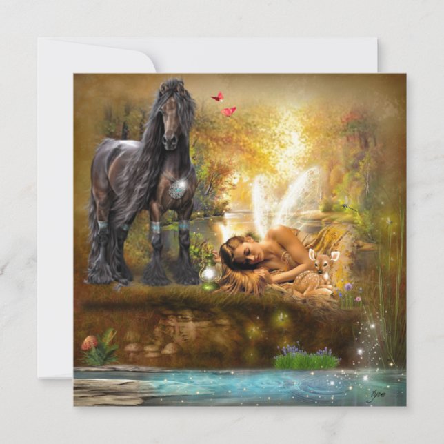 Schlaf zum Träumen Fantasie der Fee und Pferde (Vorderseite)