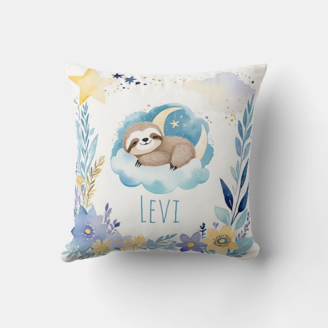 SchlafBaby Sloth Boho Name Kinderzimmer Kissen (Rückseite)