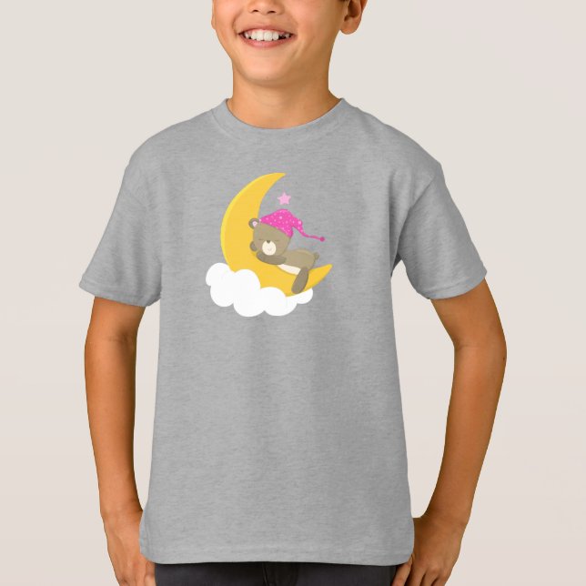 Schlafbär, Bär auf dem Mond, kleiner Bär T-Shirt (Vorderseite)