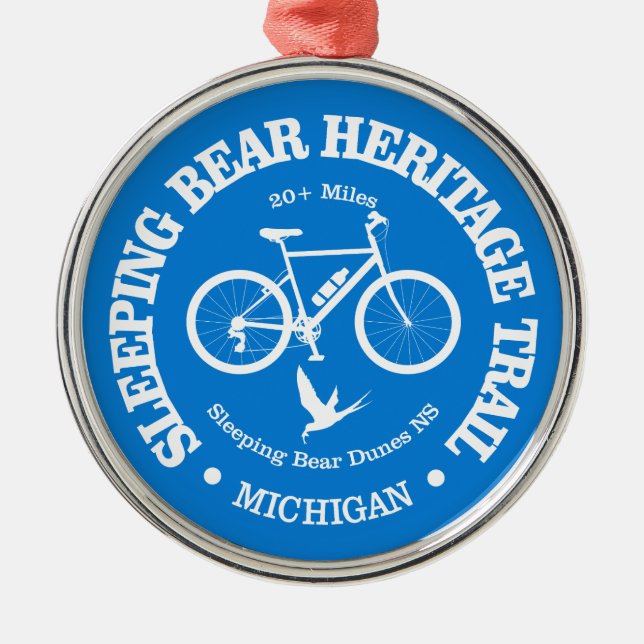 Schlafbär HT (Fahrradfahren) Ornament Aus Metall (Vorne)