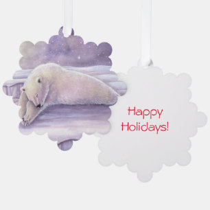 Schlafbär Polar Bär Weihnachtskunst Ornament Karte