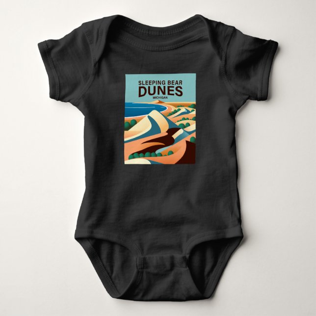 Schlafbear Dunes Michigan Baby Strampler (Vorderseite)