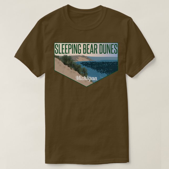 Schlafbear Dunes Michigan T-Shirt (Design vorne)