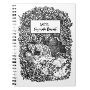 Schlafbeauty Personalisierte Vintage Illustration Notizblock