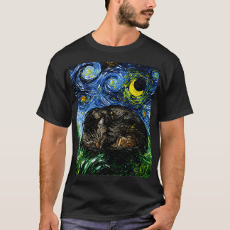 Schlafbraune getigerte Nacht T-Shirt