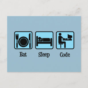 Schlafcode essen postkarte