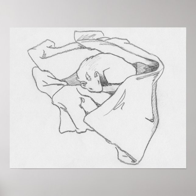 "Schlafdrache" Ferret Zeichnend Poster (Vorne)