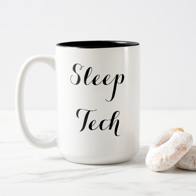 Schlafe Tech-Tasse Zweifarbige Tasse (Mit Donut)