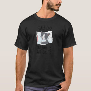 Schlafe wie niemand beobachtet süße Katze faul Sle T-Shirt