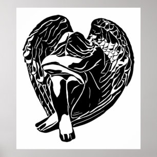 Schlafen Angel Girl Fantasie religiöse abstrakte K Poster