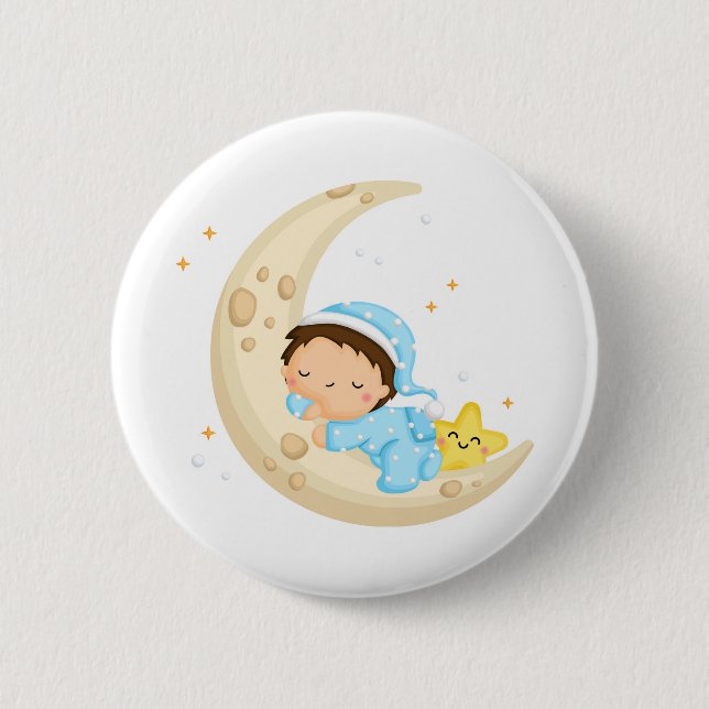 Schlafen auf dem Mond Button (Vorderseite)