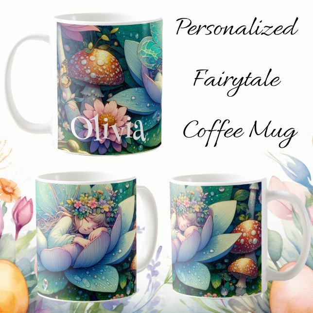 Schlafen auf einer Blume Märchenfest Personalisier Kaffeetasse (Von Creator hochgeladen)