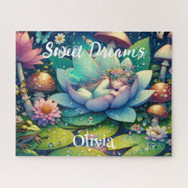 Schlafen auf einer Blume Märchenfest Personalisier Puzzle