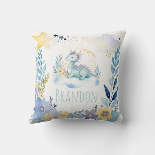 Schlafen Baby Dragon Boho Name Kinderzimmer Kissen