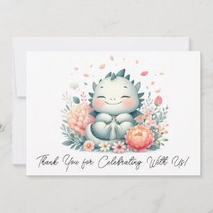 Schlafen Baby Dragon in einem Bett von Blume Viele Dankeskarte