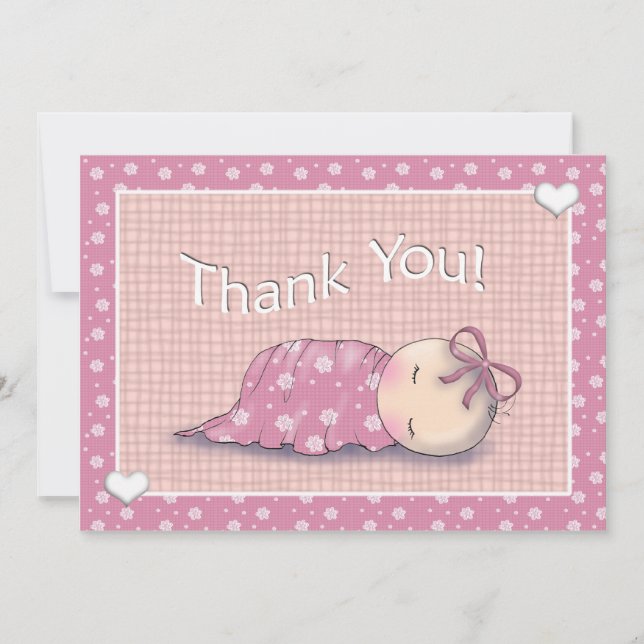Schlafen Baby Dusche Matching Danke Karten (Vorderseite)