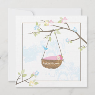 Schlafen Baby Girl Babydusche Einladung