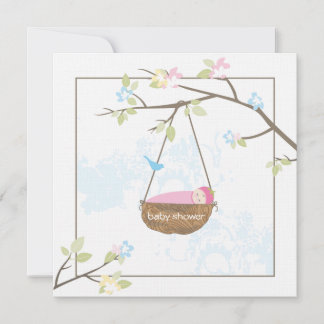 Schlafen Baby Girl Babydusche Einladung